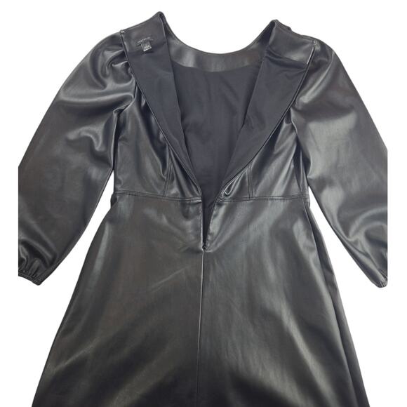 Ann Taylor| Black, Faux Leather, Dress | Size 2 - Picture 5 of 7